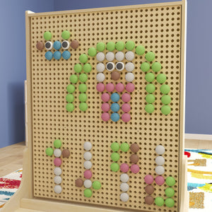 English Elm Bright Beginnings 64-Piece Jumbo Peg Set - Durable Pastel Accessories for Creative STEAM Learning Fun! MK-ME21120-GG