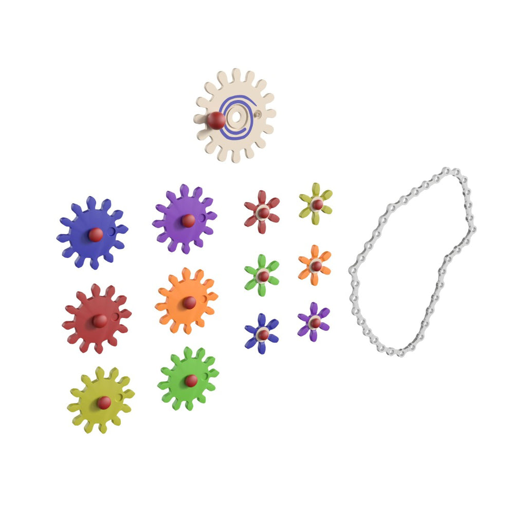 English Elm Bright Beginnings 79-Piece Multicolor Chain and Gears Set for STEAM Learning & Skill Development MK-ME24343-GG