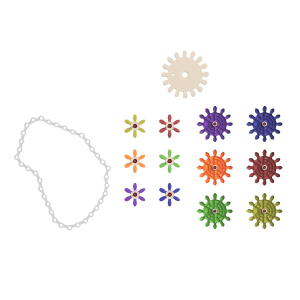 English Elm Bright Beginnings 79-Piece Multicolor Chain and Gears Set for STEAM Learning & Skill Development MK-ME24343-GG