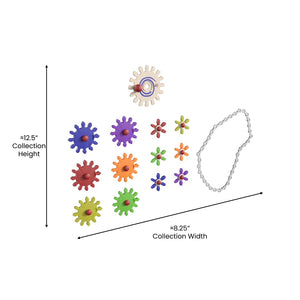 English Elm Bright Beginnings 79-Piece Multicolor Chain and Gears Set for STEAM Learning & Skill Development MK-ME24343-GG