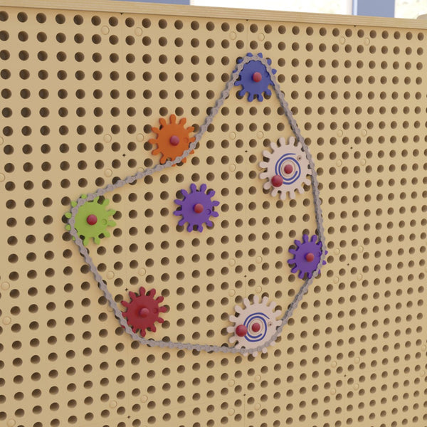 English Elm Bright Beginnings 79-Piece Multicolor Chain and Gears Set for STEAM Learning & Skill Development MK-ME24343-GG