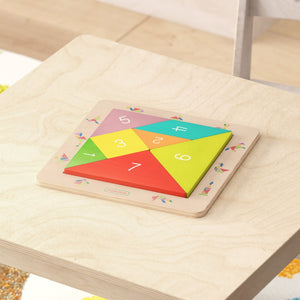 English Elm Bright Beginnings STEM Tangram Learning Board - Durable Natural Birch Plywood for Kids' Play & Skills MK-MK00538-GG