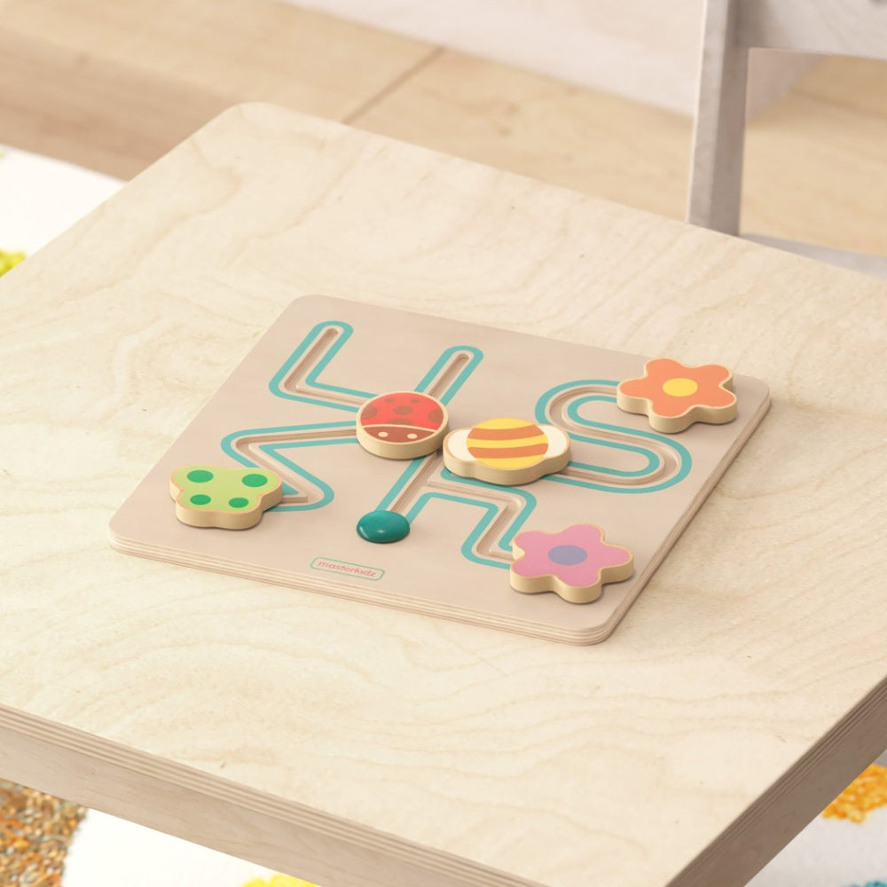 English Elm Bright Explorations STEM Insect Sliding Maze Board - Engaging Learning Tool for Fine Motor Skills MK-MK00682-GG