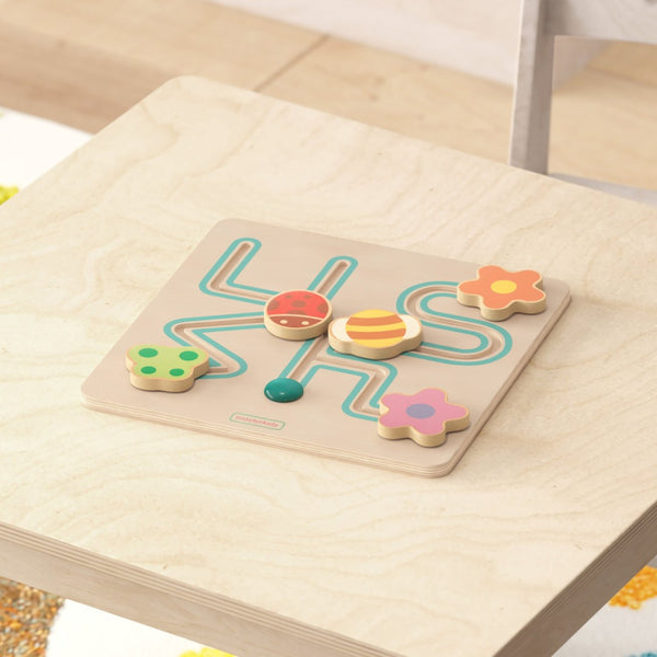 English Elm Bright Explorations STEM Insect Sliding Maze Board - Engaging Learning Tool for Fine Motor Skills MK-MK00682-GG