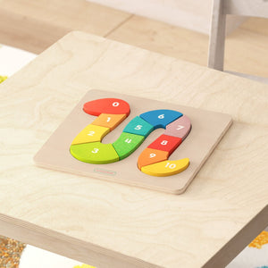English Elm Bright Beginnings Natural Birch STEM Number Snake Puzzle Board for Engaging Early Learning Fun MK-MK00712-GG