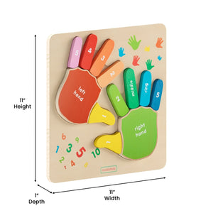 English Elm Bright Beginnings Birch Plywood STEM Counting Board – Montessori-Style Puzzle for Early Math Skills MK-MK01733-GG