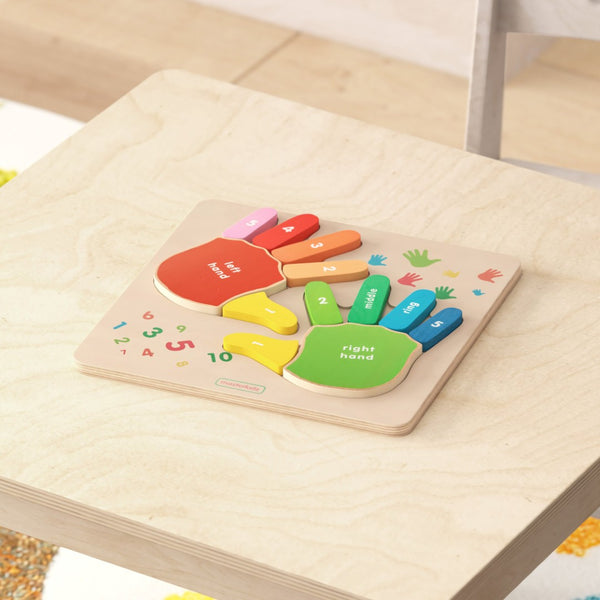 English Elm Bright Beginnings Birch Plywood STEM Counting Board – Montessori-Style Puzzle for Early Math Skills MK-MK01733-GG