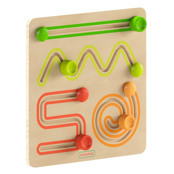 English Elm Bright Beginnings Commercial-Grade STEM Sliding Shapes Board for Engaging Early Learning Fun! MK-MK03164-GG