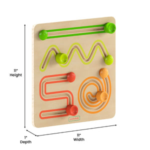 English Elm Bright Beginnings Commercial-Grade STEM Sliding Shapes Board for Engaging Early Learning Fun! MK-MK03164-GG