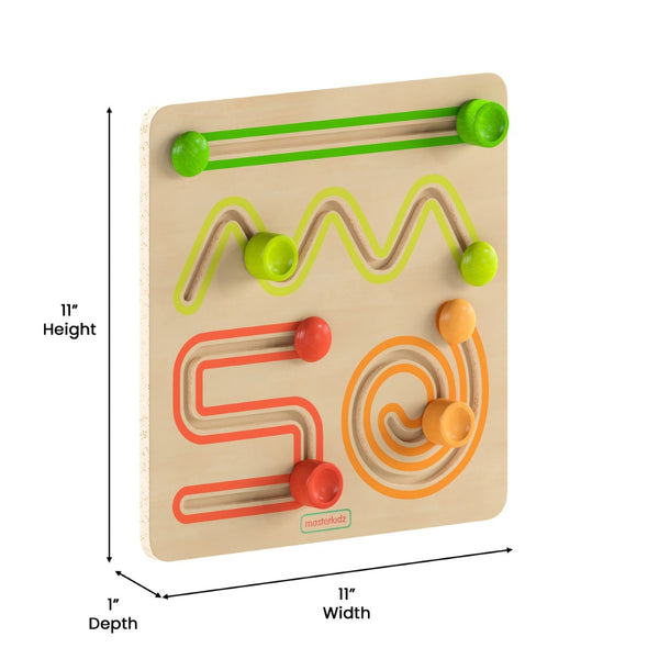 English Elm Bright Beginnings Commercial-Grade STEM Sliding Shapes Board for Engaging Early Learning Fun! MK-MK03164-GG