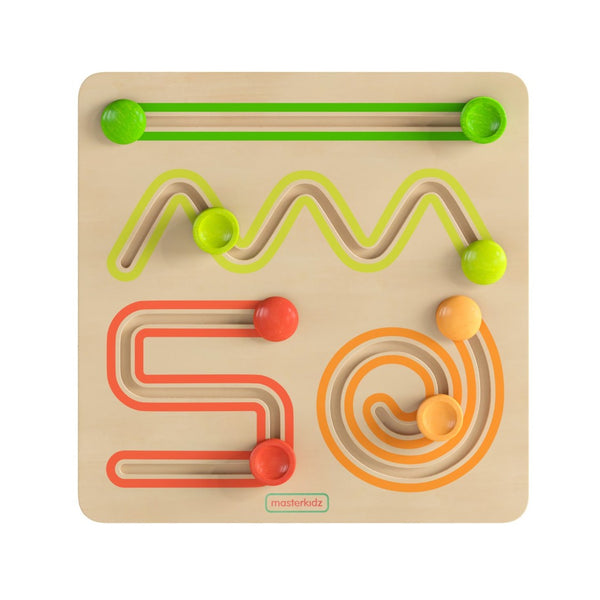 English Elm Bright Beginnings Commercial-Grade STEM Sliding Shapes Board for Engaging Early Learning Fun! MK-MK03164-GG