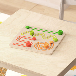 English Elm Bright Beginnings Commercial-Grade STEM Sliding Shapes Board for Engaging Early Learning Fun! MK-MK03164-GG