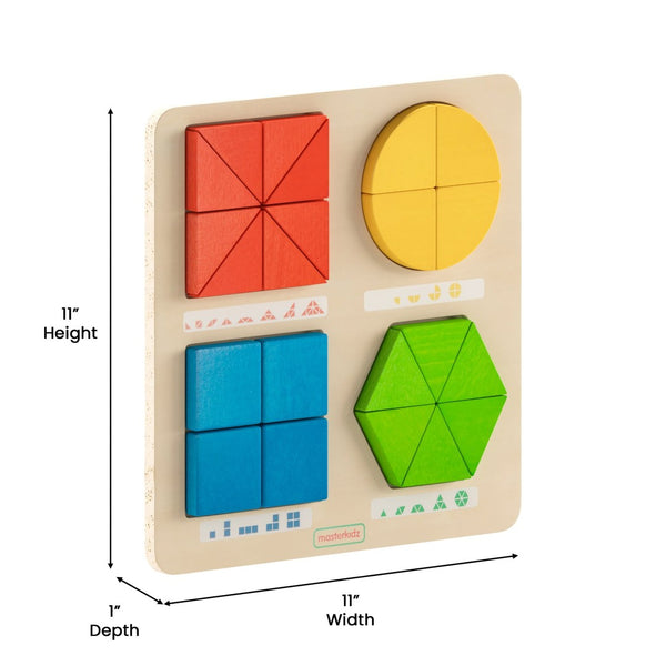 English Elm Bright Beginnings STEM Geometric Shape Puzzle Board - Durable Birch Plywood for Kids' Learning Fun MK-MK08763-GG