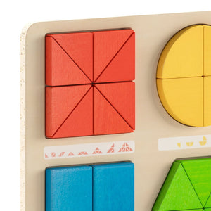 English Elm Bright Beginnings STEM Geometric Shape Puzzle Board - Durable Birch Plywood for Kids' Learning Fun MK-MK08763-GG