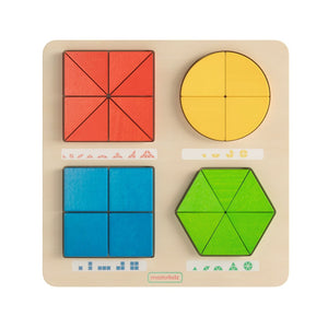 English Elm Bright Beginnings STEM Geometric Shape Puzzle Board - Durable Birch Plywood for Kids' Learning Fun MK-MK08763-GG