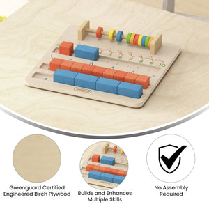 English Elm Bright Beginnings STEM Number Counting Board - Durable Montessori-Inspired Learning Tool for Kids! MK-MK08787-GG
