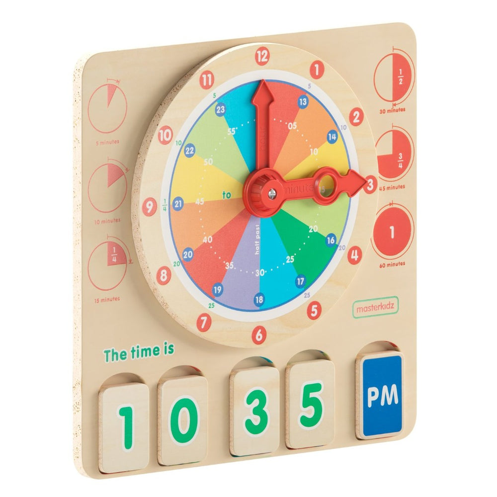 English Elm Bright Beginnings STEM Time-Telling Board: Dual Analog & Digital Clocks for Engaging Learning Fun! MK-MK11145-GG
