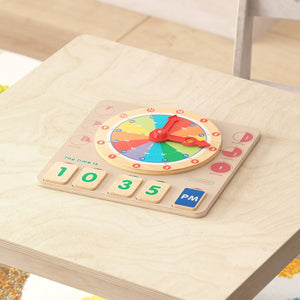 English Elm Bright Beginnings STEM Time-Telling Board: Dual Analog & Digital Clocks for Engaging Learning Fun! MK-MK11145-GG
