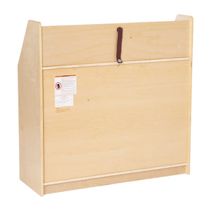 English Elm Hercules 3-Shelf Natural Wooden Book Display - Kid-Safe Design for Classrooms, Daycares & Playrooms MK-STR800H-GG