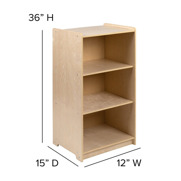 English Elm Hercules Wooden 3-Section Storage Cabinet for Classrooms & Playrooms - Safe, Durable & Stylish Design MK-STRG001-GG
