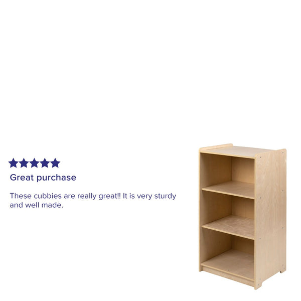 English Elm Hercules Wooden 3-Section Storage Cabinet for Classrooms & Playrooms - Safe, Durable & Stylish Design MK-STRG001-GG