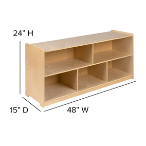 English Elm Hercules Wooden 8-Section Storage Cabinet for Classrooms and Playrooms - Safe, Durable Design Solutions Natural In Stock. Usually ships in 24 - 48 business hours MK-STRG006-GG
