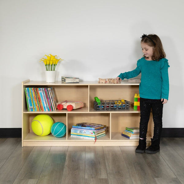 English Elm Hercules Wooden 8-Section Storage Cabinet for Classrooms and Playrooms - Safe, Durable Design Solutions Natural In Stock. Usually ships in 24 - 48 business hours MK-STRG006-GG
