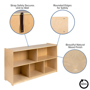 English Elm Hercules Wooden 8-Section Storage Cabinet for Classrooms and Playrooms - Safe, Durable Design Solutions Natural In Stock. Usually ships in 24 - 48 business hours MK-STRG008-GG