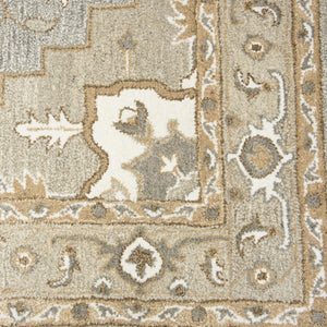 Alora Decor Makalu Hand-Tufted Gray Wool Rug With Persian Medallion — Eco-Friendly Natural Texture & Warmth 10' x 13' MAKMK100333550113
