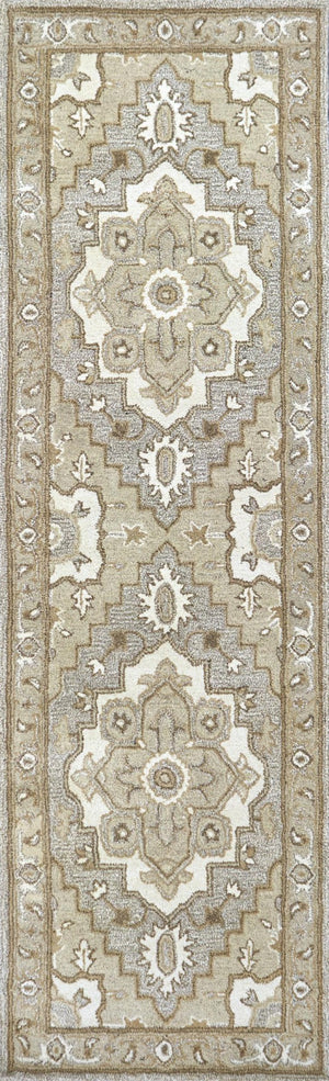 Alora Decor Makalu Hand-Tufted Gray Wool Runner 2'6"X8' — Eco-Friendly Natural Wool, Plush 0.6" Pile, Serged Edges MAKMK100333552608