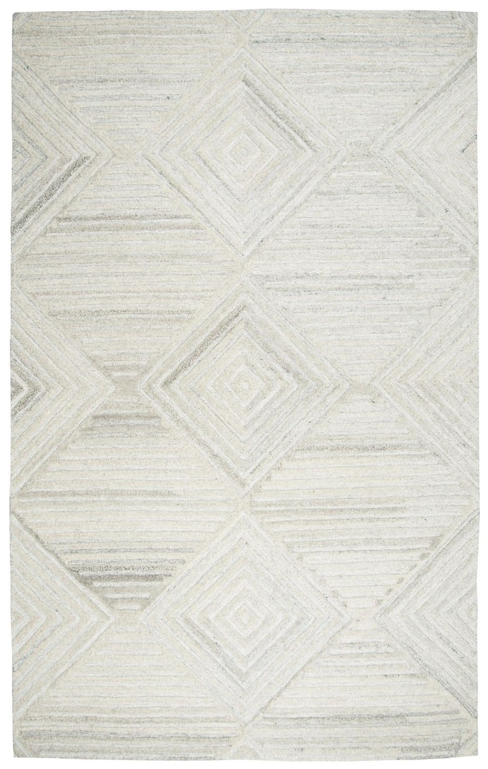 Alora Decor Makalu Hand‑Tufted Natural Wool Rug With Persian‑Inspired Geometric Motif, Eco-Friendly Texture And Luxury 5' x 8' MAKMK100937550508
