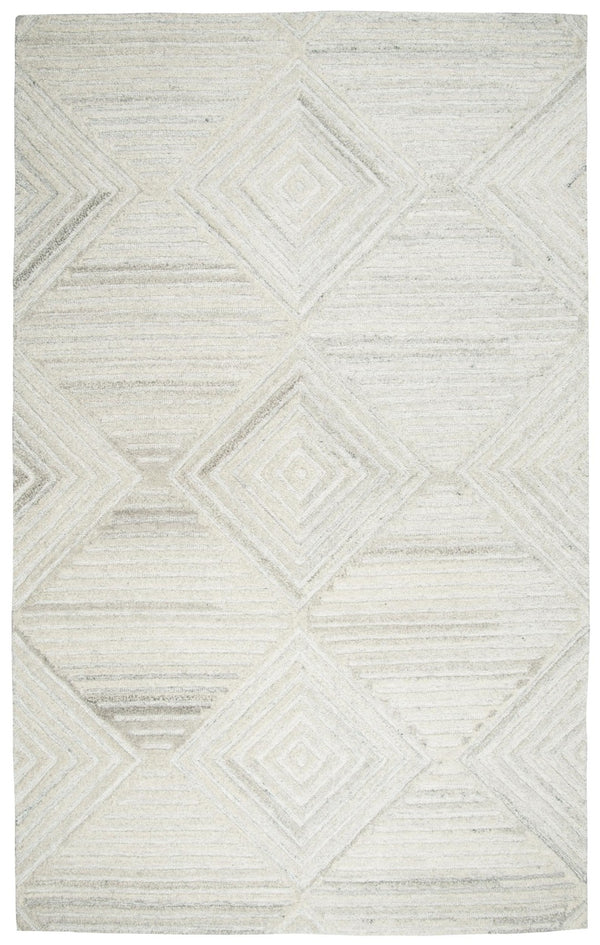 Alora Decor Makalu Hand‑Tufted Natural Wool Rug With Persian‑Inspired Geometric Motif, Eco-Friendly Texture And Luxury 5' x 8' MAKMK100937550508