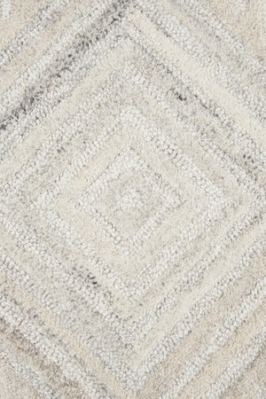 Alora Decor Makalu Hand-Tufted Wool Runner 2'6"X8' Ivory/Natural Geometric Pile — Eco-Friendly, Soft, Durable MAKMK100937552608