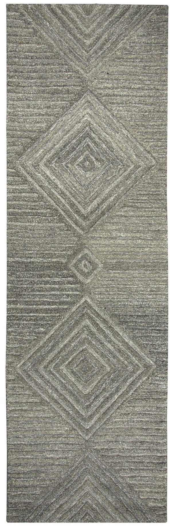 Alora Decor Makalu Natural Wool Runner Rug 2'6"X8' — Hand-Tufted Gray Transitional Texture, Eco-Friendly Comfort MAKMK101033552608