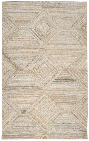 Alora Decor Makalu Hand-Tufted Natural Wool Rug With Geometric Texture, Tan-Neutral Transitional Design, Eco-Friendly Finish 10' x 13' MAKMK101188550113