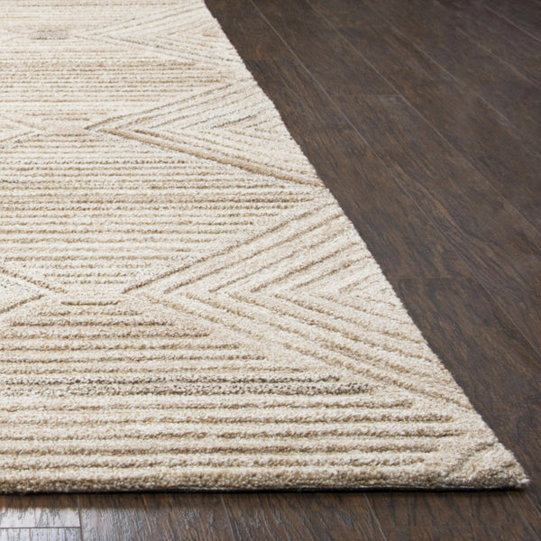 Alora Decor Makalu Hand-Tufted Natural Wool Rug With Geometric Texture, Tan-Neutral Transitional Design, Eco-Friendly Finish 10' x 13' MAKMK101188550113