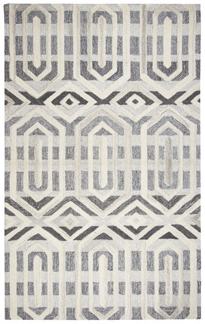 Alora Decor Makalu Natural Wool Hand‑Tufted Rug With Geometric Texture, Eco‑Friendly Undyed Wool, Transitional Elegance 10' x 13' MAKMK101233550113