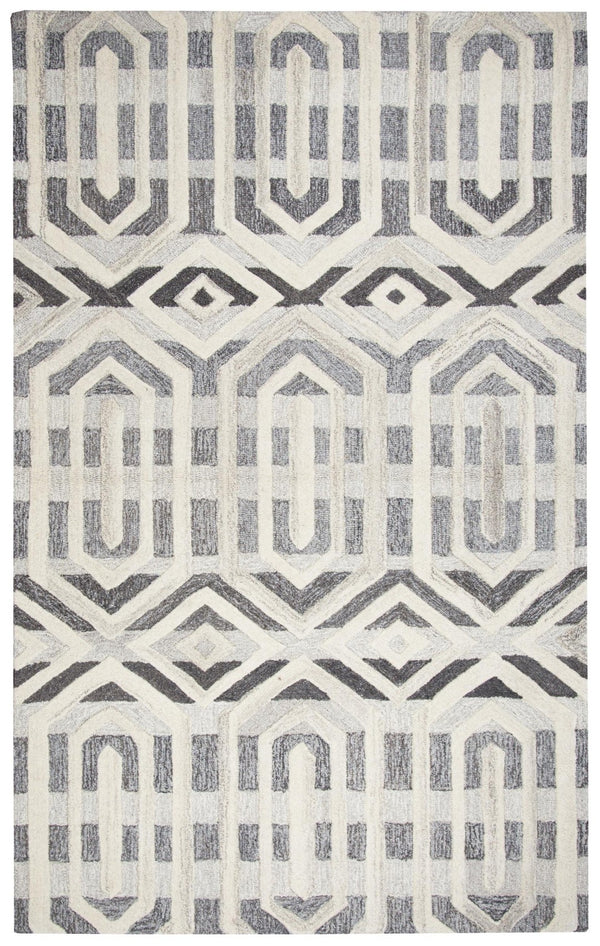 Alora Decor Makalu Natural Wool Hand‑Tufted Rug With Geometric Texture, Eco‑Friendly Undyed Wool, Transitional Elegance 10' x 13' MAKMK101233550113