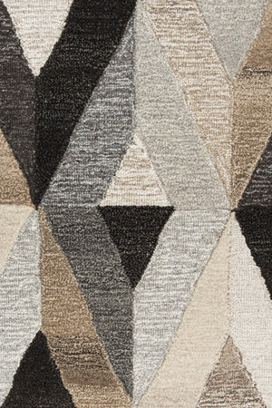 Alora Decor Makalu Hand-Tufted Natural Wool Rug — Geometric Gray & Neutral Palette, Plush Eco-Friendly Luxury 8' x 10' MAKMK101333550810