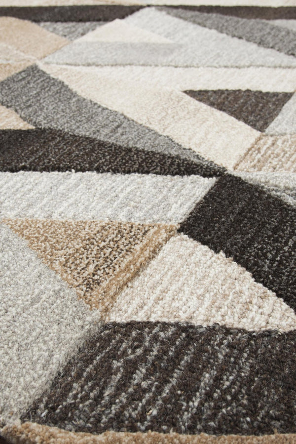 Alora Decor Makalu Hand-Tufted Natural Wool Rug — Geometric Gray & Neutral Palette, Plush Eco-Friendly Luxury 8' x 10' MAKMK101333550810
