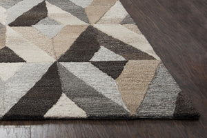 Alora Decor Makalu Hand-Tufted Natural Wool Rug — Geometric Gray & Neutral Palette, Plush Eco-Friendly Luxury 8' x 10' MAKMK101333550810