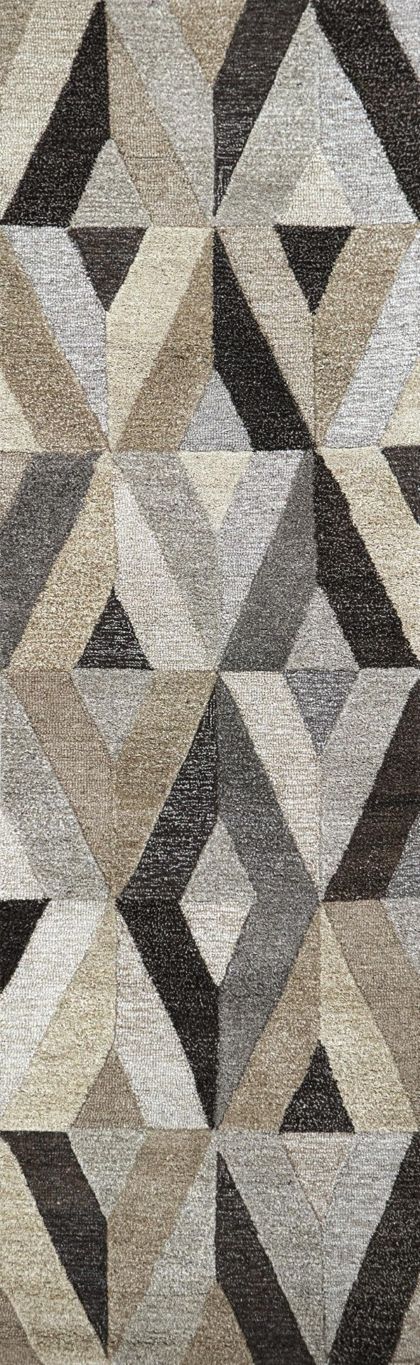 Alora Decor Makalu Hand‑Tufted Wool Runner: Eco Natural 2'6"X8' Geometric Gray-Beige Durable Transitional Rug MAKMK101333552608