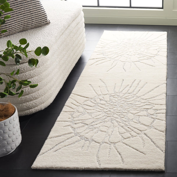 Safavieh Mykonos Hand-tufted Area Rug - Modern Abstract Design In Elegant Ivory & Silver For Any Space Ivory ,Silver 70% Wool,15% Polypropylene,15% Cotton Mkn101a-6r
