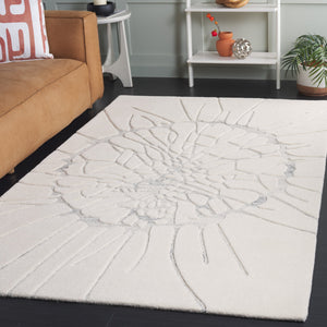 Safavieh Mykonos Hand-tufted Area Rug - Modern Abstract Design In Elegant Ivory & Silver For Any Space Ivory ,Silver 70% Wool,15% Polypropylene,15% Cotton Mkn101a-6r