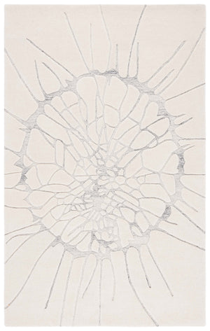 Safavieh Mykonos Hand-tufted Area Rug - Modern Abstract Design In Elegant Ivory & Silver For Any Space Ivory ,Silver 70% Wool,15% Polypropylene,15% Cotton Mkn101a-6r