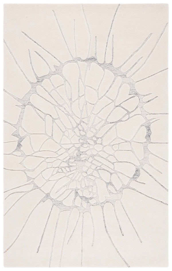 Safavieh Mykonos Hand-tufted Area Rug - Modern Abstract Design In Elegant Ivory & Silver For Any Space Ivory ,Silver 70% Wool,15% Polypropylene,15% Cotton Mkn101a-6r