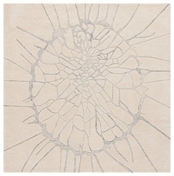 Safavieh Mykonos Hand-tufted Area Rug - Modern Abstract Design In Elegant Ivory & Silver For Any Space Ivory ,Silver 70% Wool,15% Polypropylene,15% Cotton Mkn101a-6r