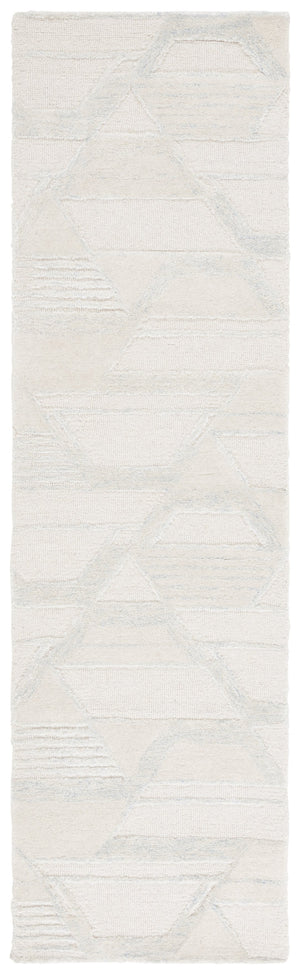 Safavieh Mykonos Hand-tufted Area Rug - Luxurious Wool Blend, Abstract Geometric Design For Modern Elegance Ivory ,Blue 70% Wool,20% Viscose,10% Cotton Mkn102a-6r