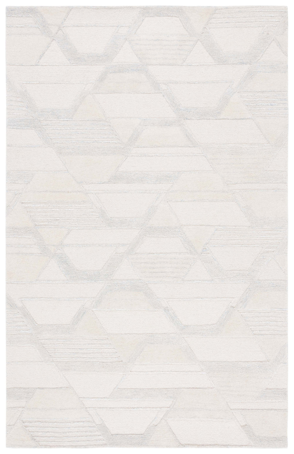 Safavieh Mykonos Hand-tufted Area Rug - Luxurious Wool Blend, Abstract Geometric Design For Modern Elegance Ivory ,Blue 70% Wool,20% Viscose,10% Cotton Mkn102a-6r