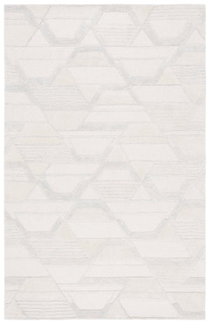 Safavieh Mykonos Hand-tufted Area Rug - Luxurious Wool Blend, Abstract Geometric Design For Modern Elegance Ivory ,Blue 70% Wool,20% Viscose,10% Cotton Mkn102a-6r